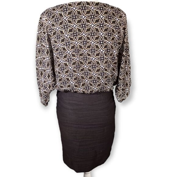 DANNY & NICOLE BLACK & BEIGE  BLOUSON DRESS SZ.4 EUC - Picture 5 of 8